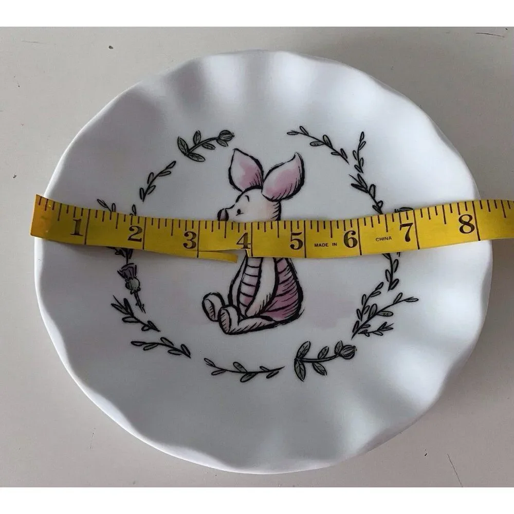 Disney Winnie The Pooh Piglet Walking Along‎ Scalloped Ceramic Salad Plate NEW